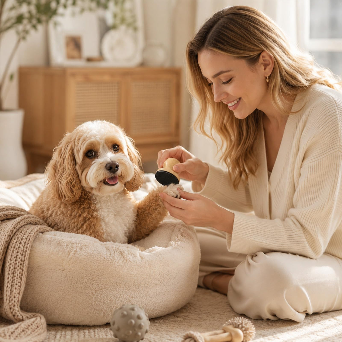 Wooden Dog Nail File Grinder with 4 Sanding Pad R32279