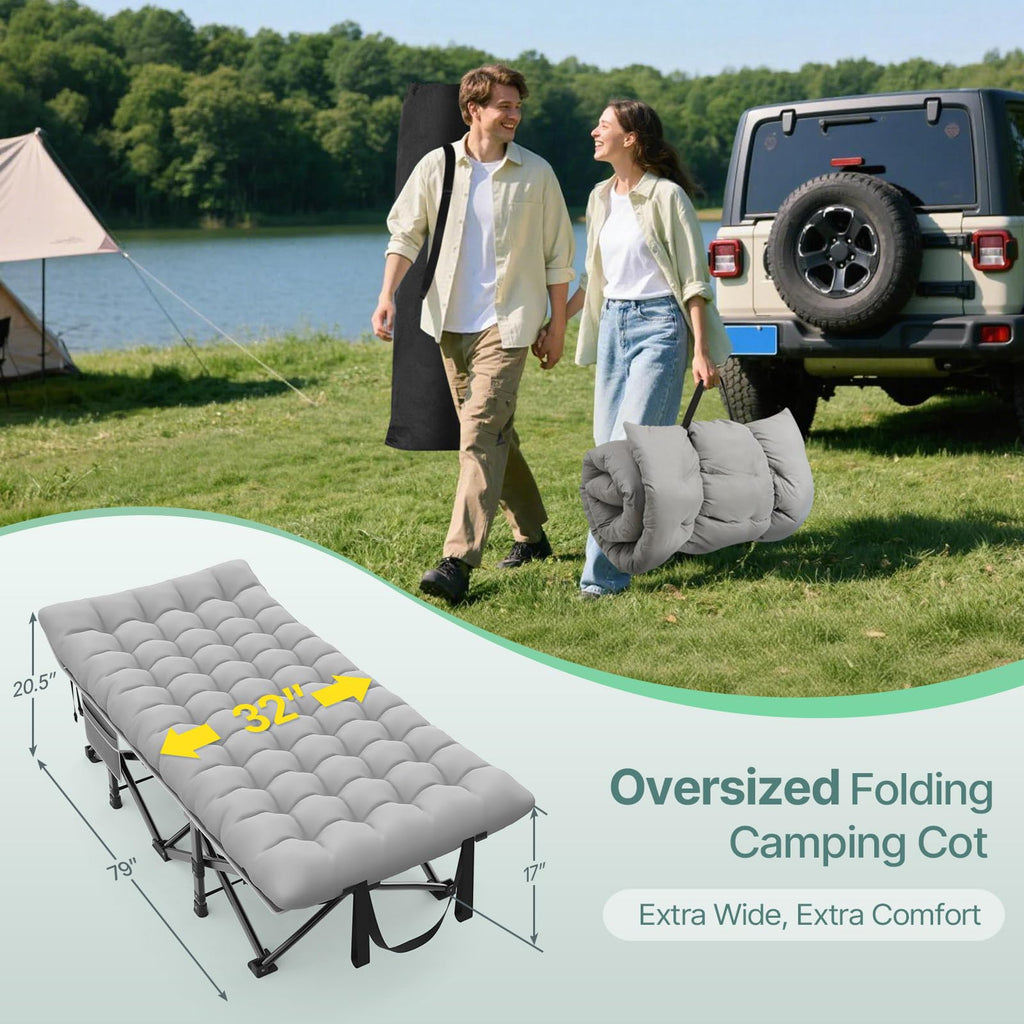 32" XXL Heavy Duty Folding Camping Cot I839036