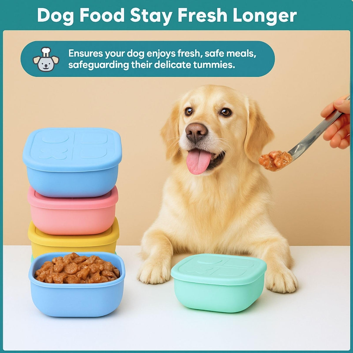 Airtight Pet Wet Food Storage Containers with Lids 4-Pack 12oz H45662