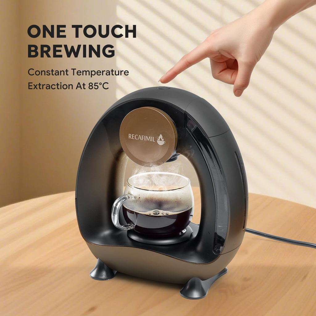 Single Serve Coffee Maker for K Cup Pod and Coffee Grounds, 2 in 1, 4-8 Oz, Black I1652