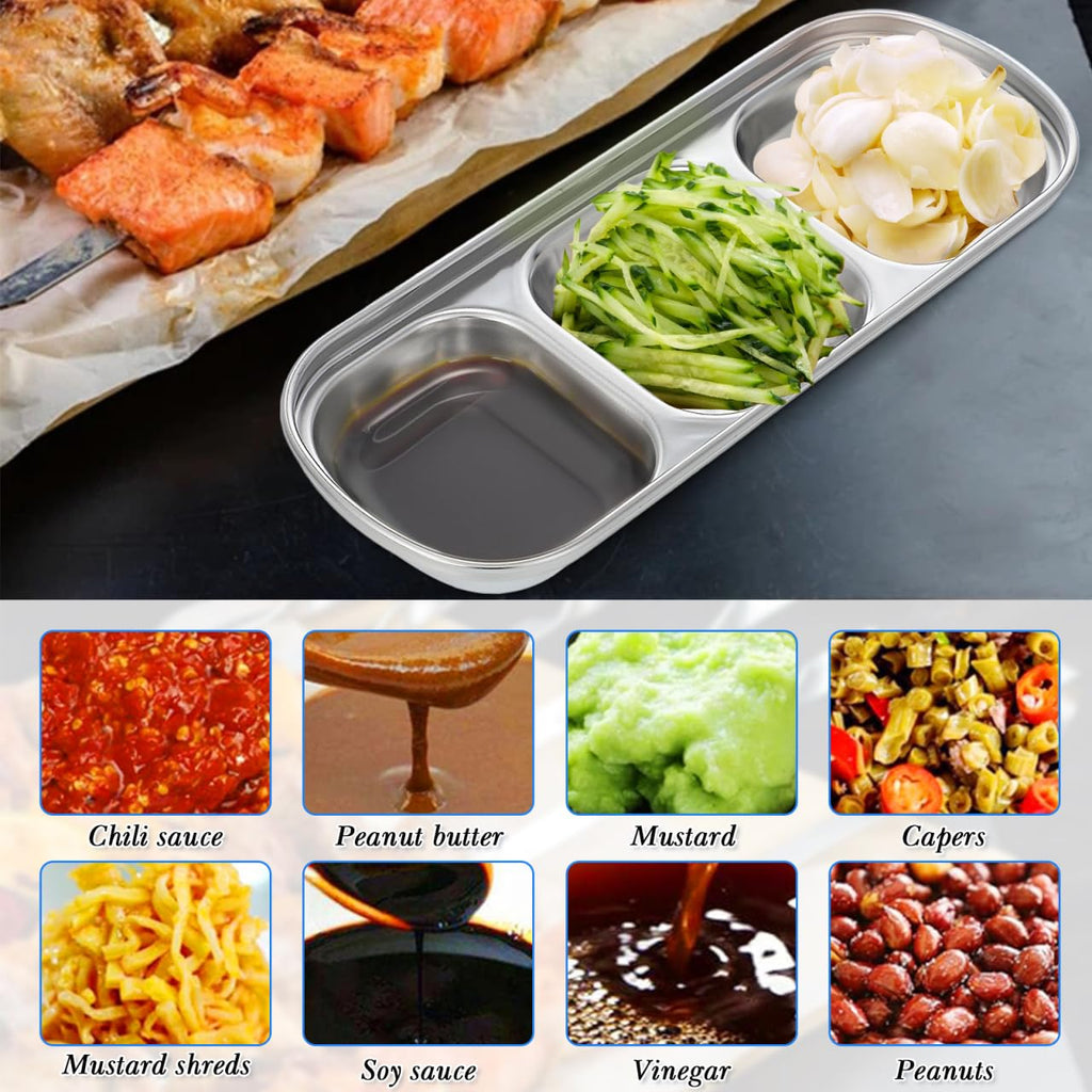 Stainless Multi-Grid Divided Feeding Tray 2 Pack D757