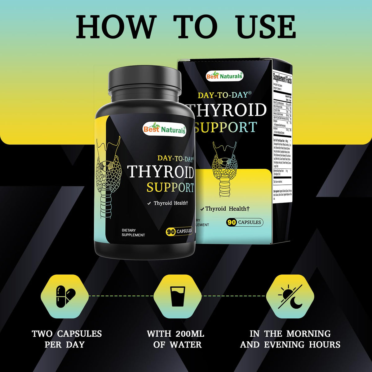 90 Vegetable Capsules Thyroid Support Supplement Y112