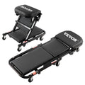 Foldable Rolling Mechanic Creeper with 6 Wheels Padded Seat Q276