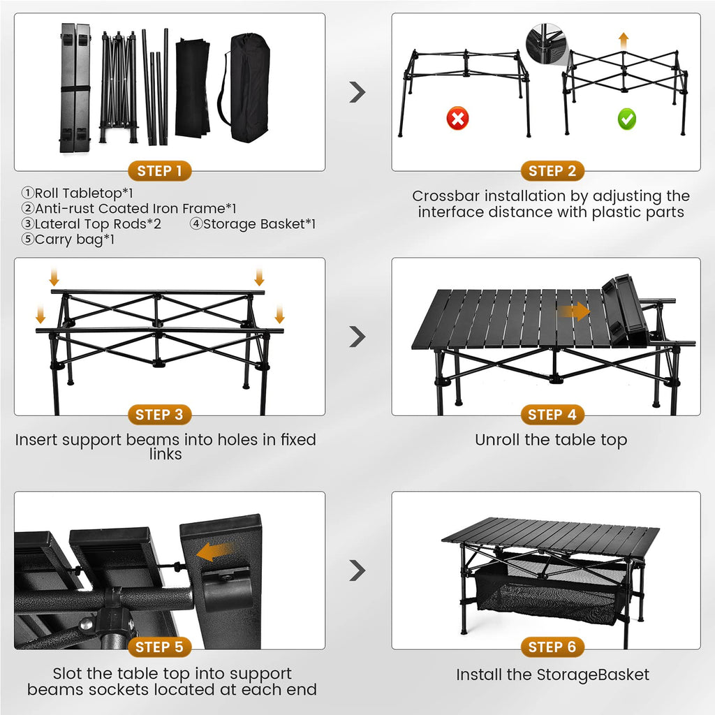 Lightweight Aluminum Folding Camping Table with Carrying Bag Q548