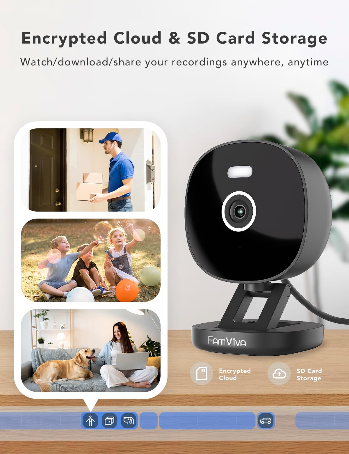 2K Wired Security Camera, Indoor/Outdoor, IP65 Waterproof Color Night Vision, Black K48909