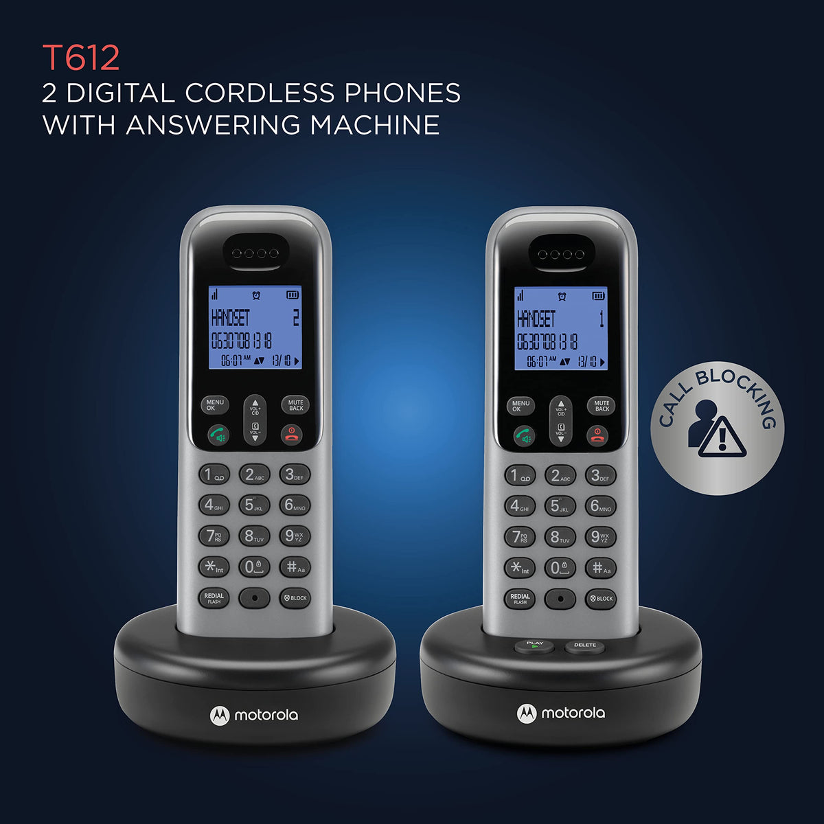 Cordless Phone with Answering Machine, 2 Handsets, Caller ID G577