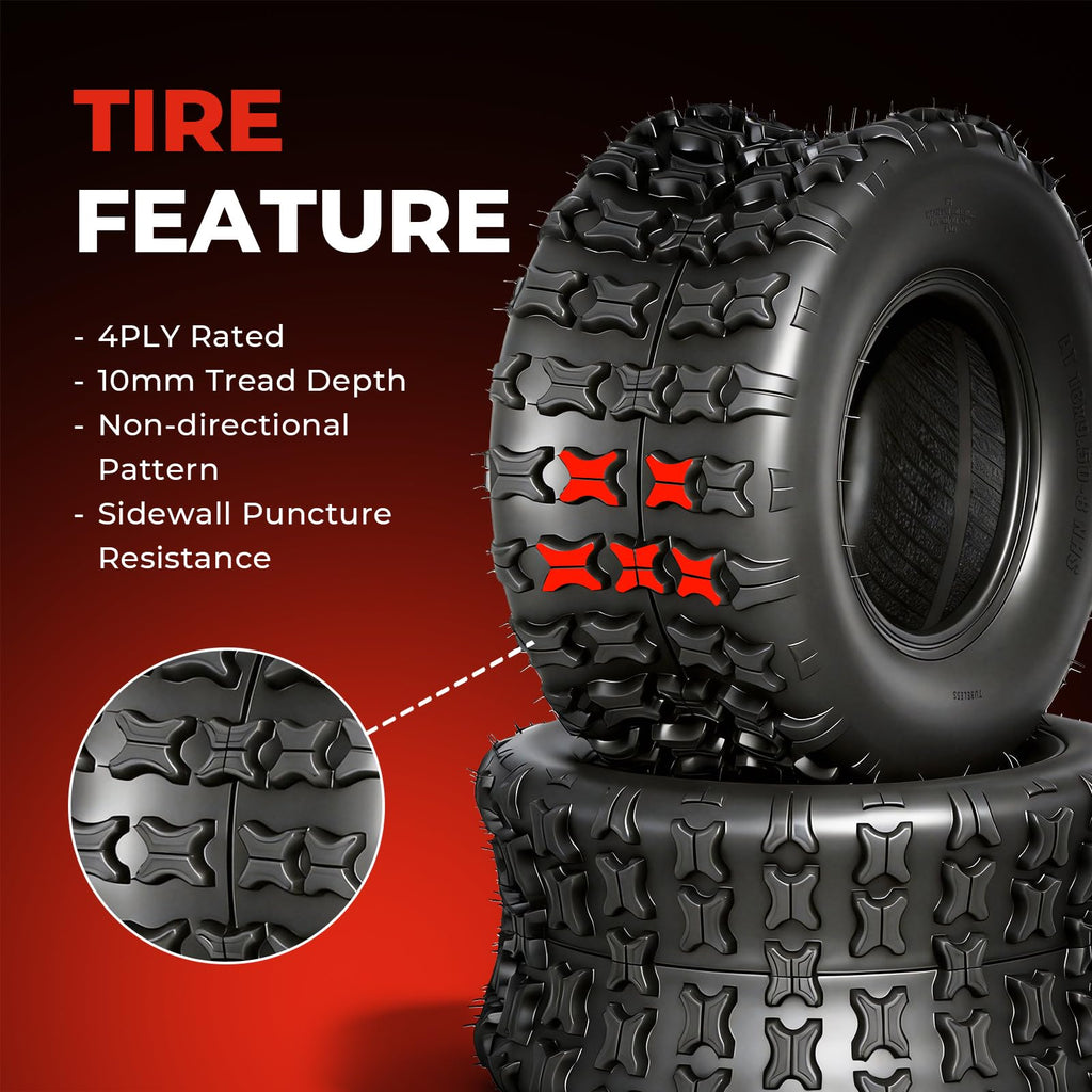 Set of 2 18x9.5-8 Tubeless All-Terrain Tires P889916