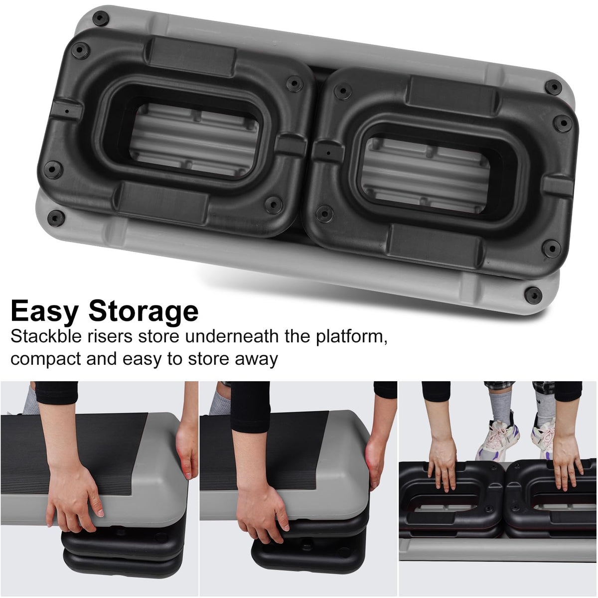Adjustable Aerobic Stepper with 4 Risers R719725