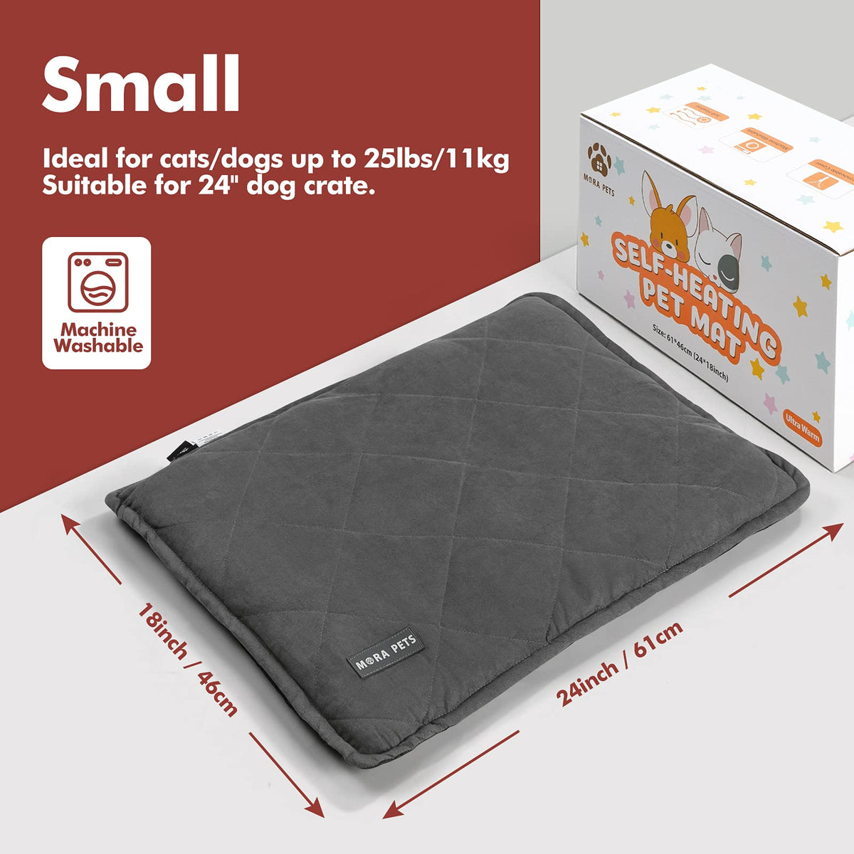 Self Heating Cat Bed 24 x 18 Inches U654