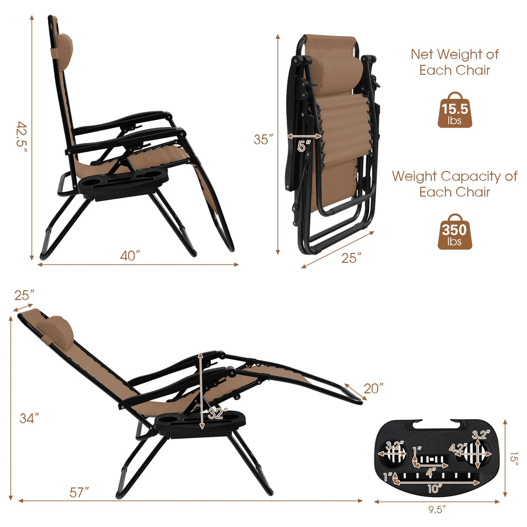 Folding Zero Gravity Reclining Textilene Lounge Chairs Y334