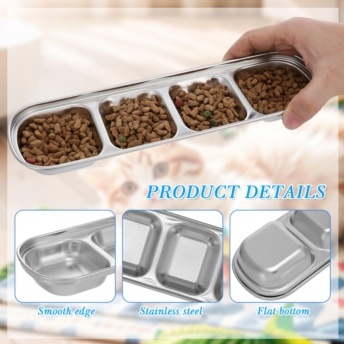 Stainless Multi-Grid Divided Feeding Tray 2 Pack D757