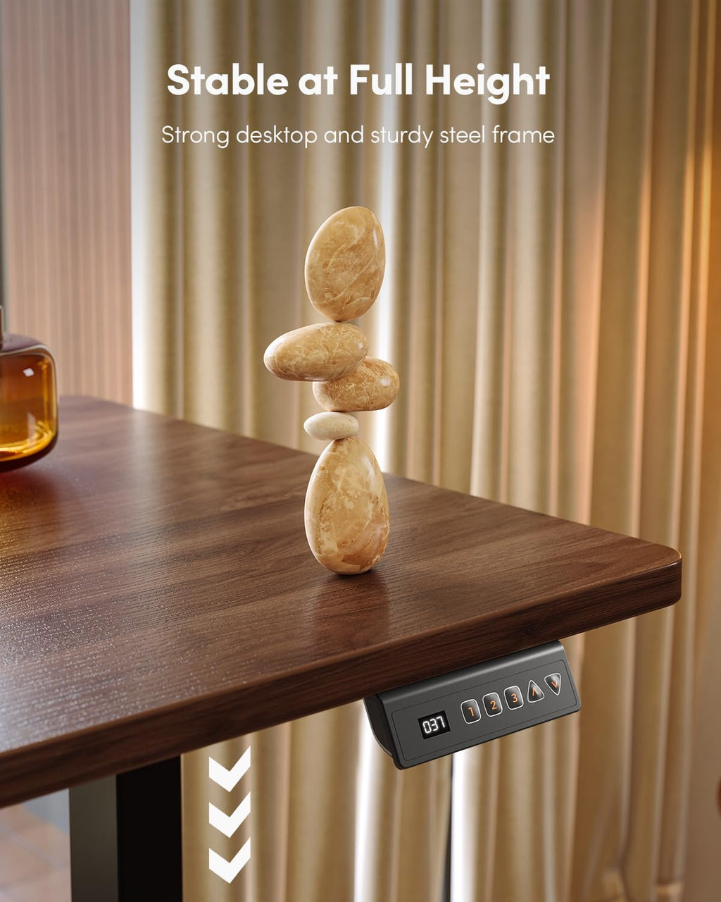 48 x 24 Black Walnut Adjustable Standing Desk O1047