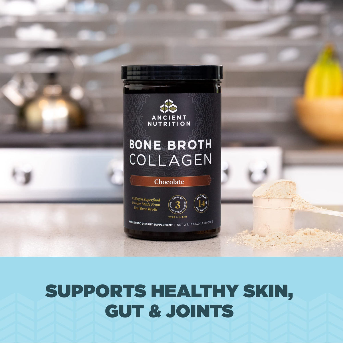 Hydrolyzed Bone Broth Collagen Peptides, Chocolate Q474006