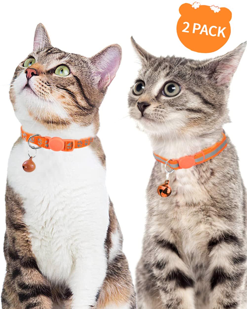 2 Pack Reflective Breakaway Cat Collar with Bell N201285