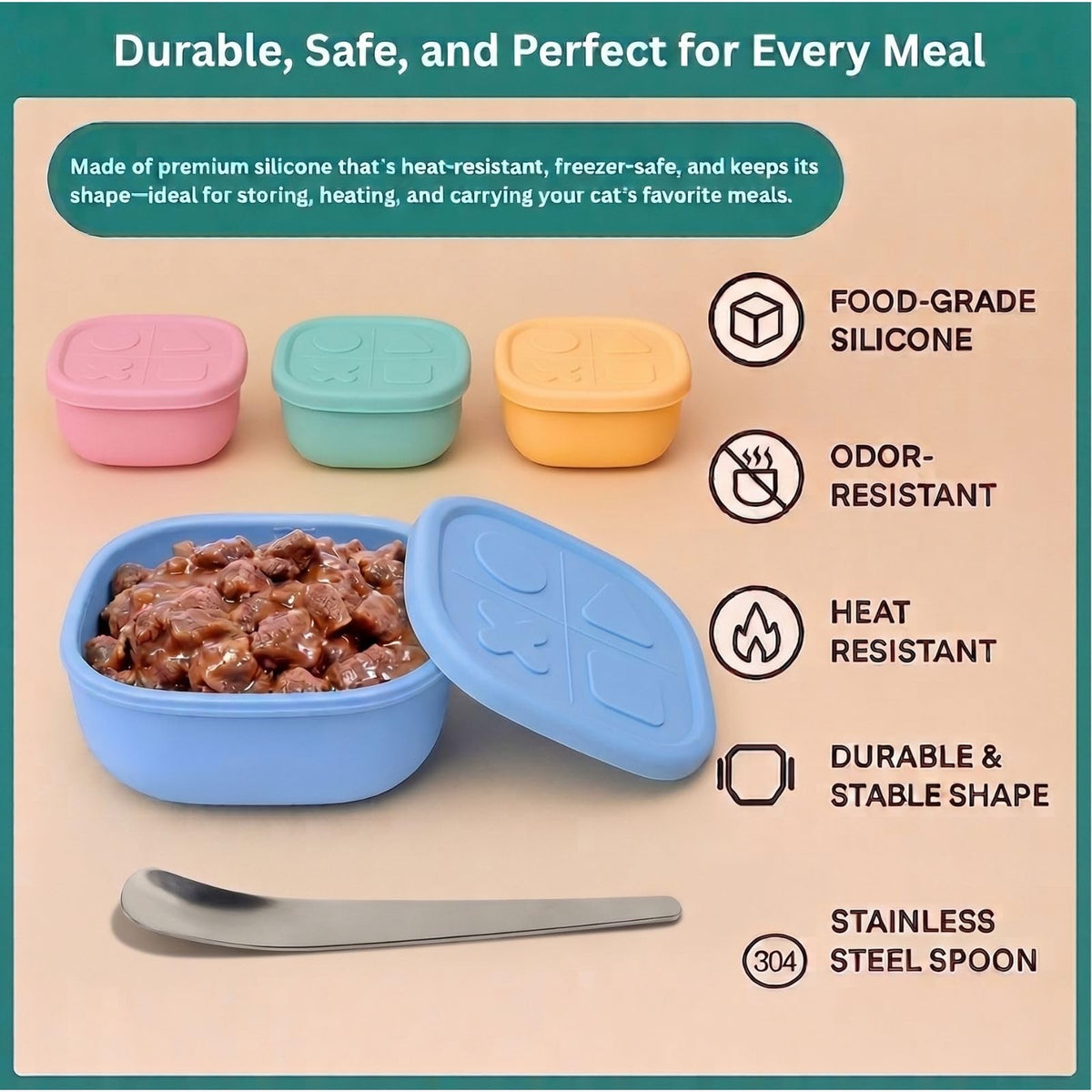 Airtight Pet Wet Food Storage Containers with Lids 4-Pack 12oz H45662