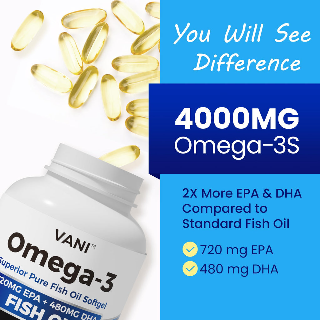 Omega 3 Fish Oil 4000mg 180 Softgels EPA & DHA Y963471