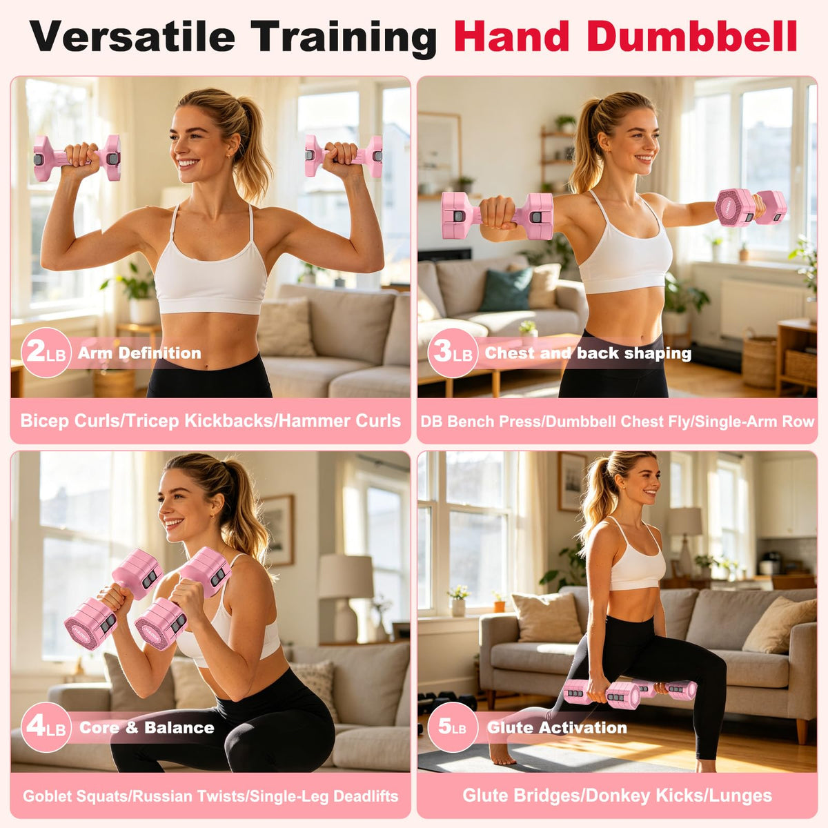 Adjustable Dumbbell Set 5/10 LB Pair M505