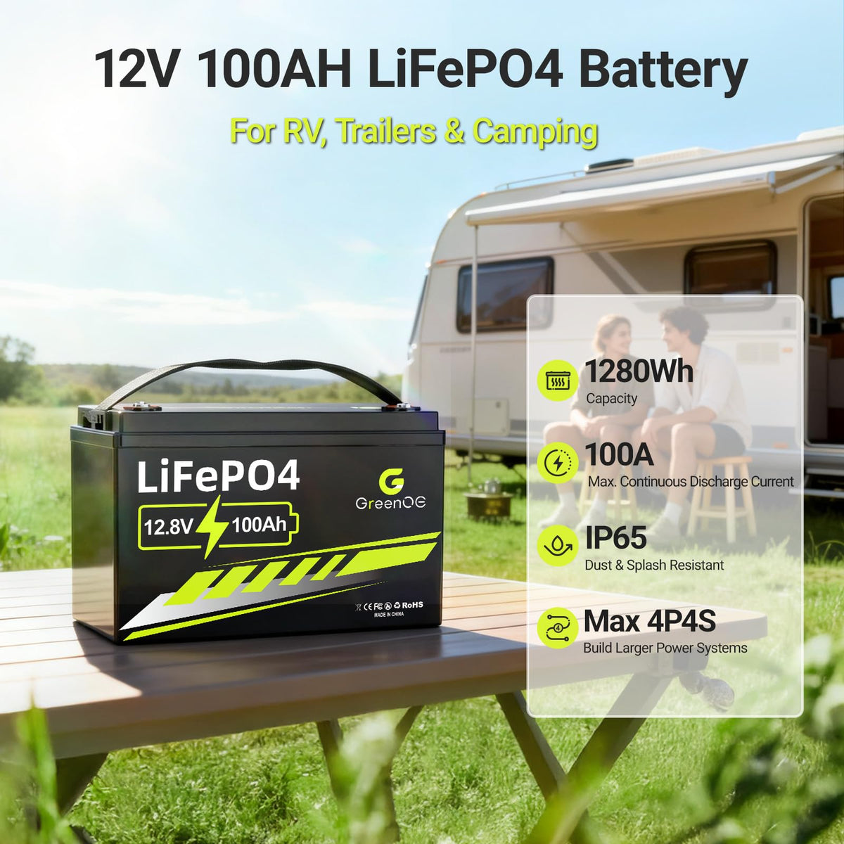 12V 100Ah LiFePO4 Deep Cycle Battery F22376
