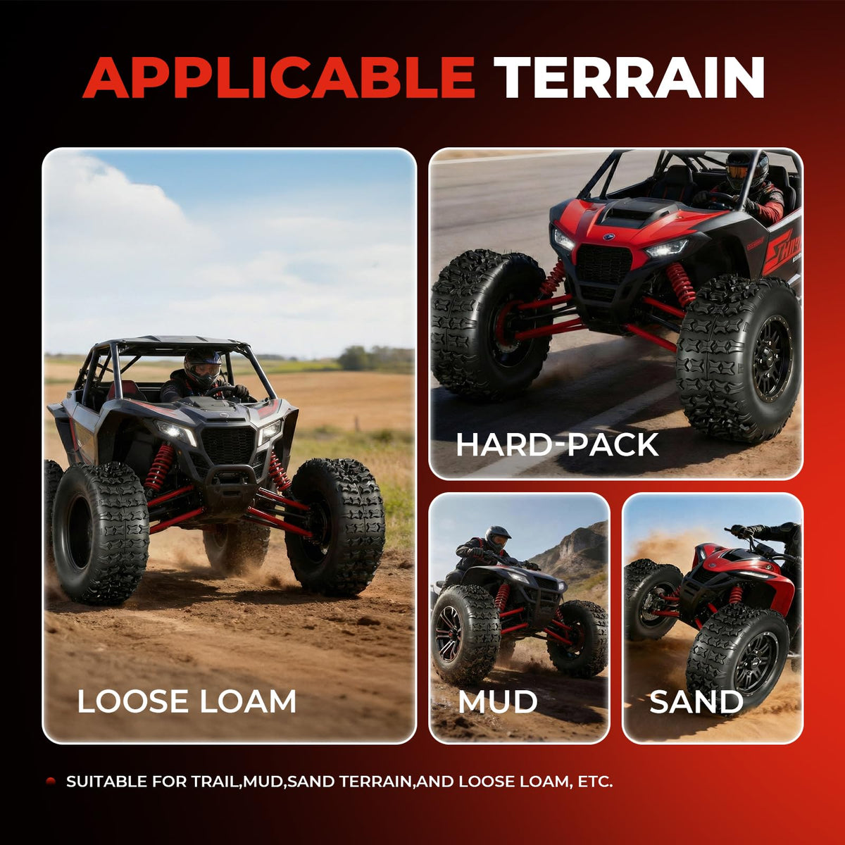 Set of 2 18x9.5-8 Tubeless All-Terrain Tires P889916