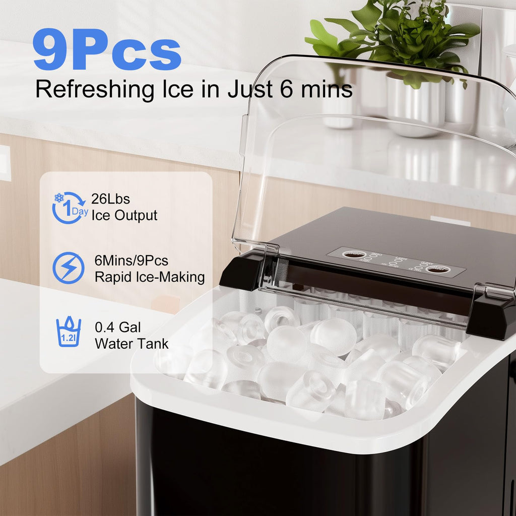 Portable Countertop Ice Maker Machine with Handle K33560