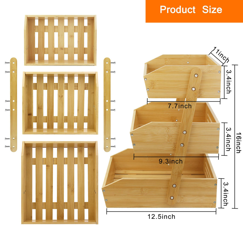 3 Tier Bamboo Fruit Basket O478433