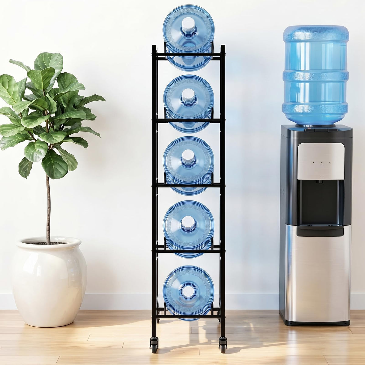 5 Gallon Water Jug Holder with 4 Locking Casters E63352