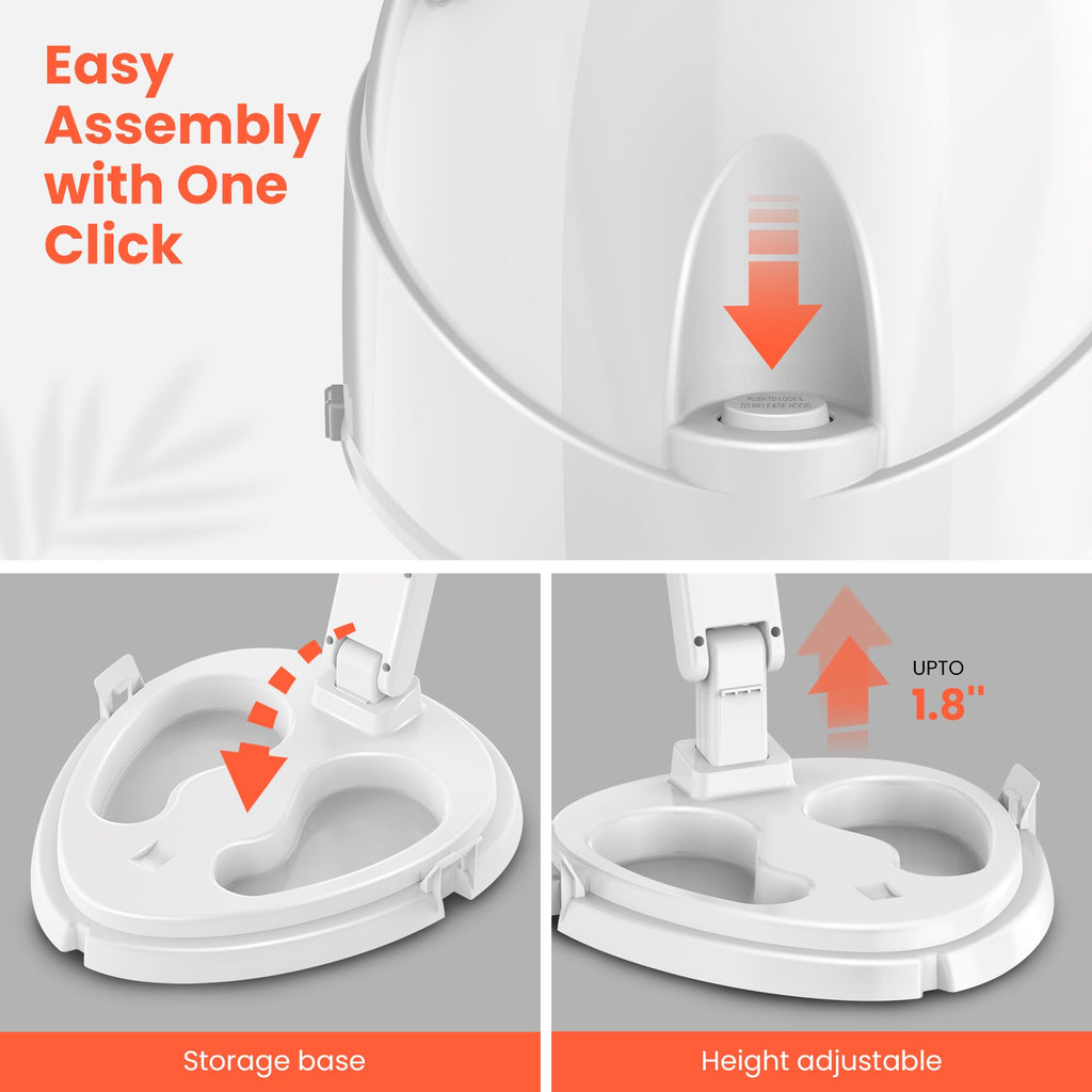 Portable Height Adjustable Hooded Hair Dryer White G570123