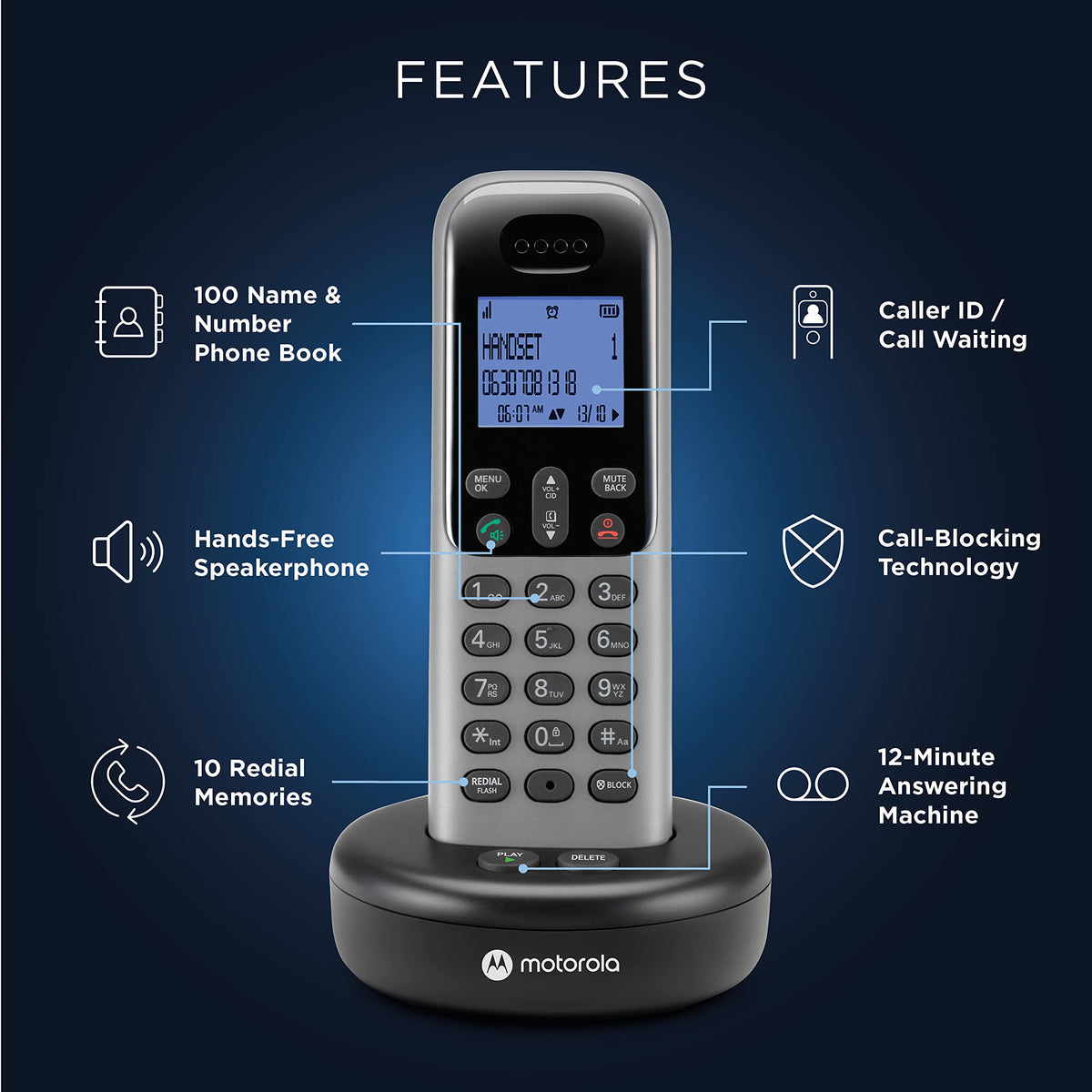 Cordless Phone with Answering Machine, 2 Handsets, Caller ID G577