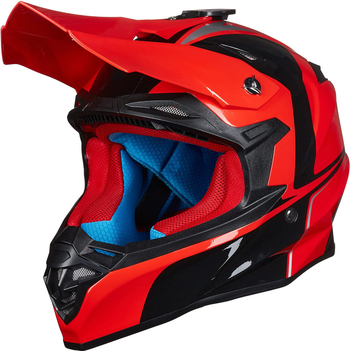 Adult Dirt Bike Helmets ATV Motocross Helmet with Camera Mount DOT Red Black M W86384
