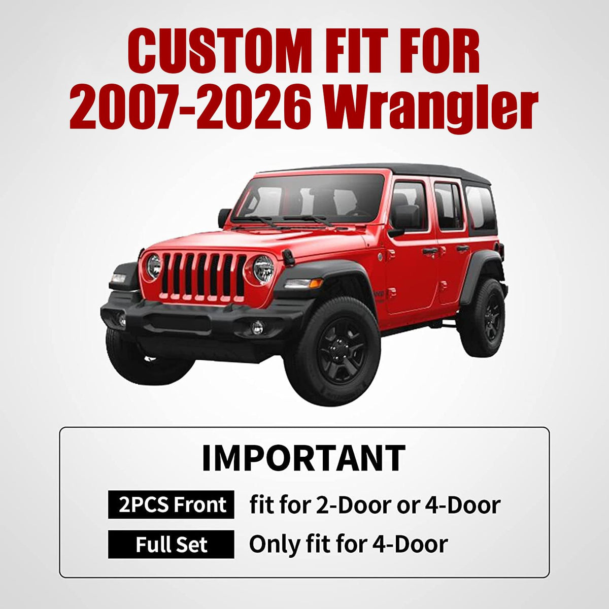 Jeep Wrangler JK JL 4-Door Seat Covers Full Set A9125