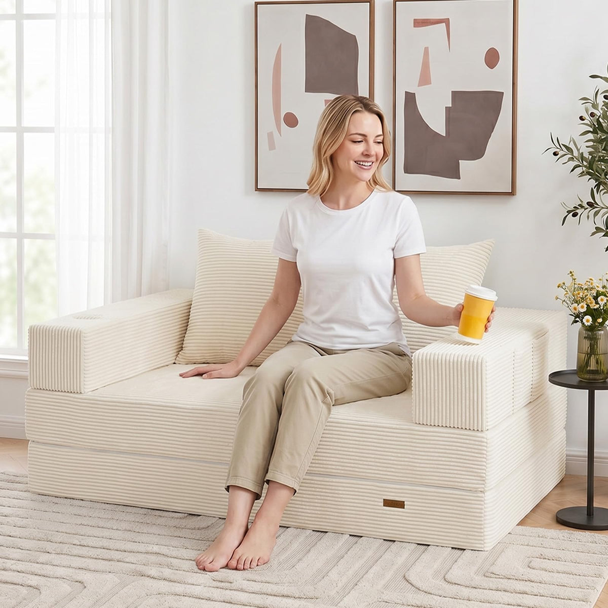 Beige Futon Sofa Bed K172102