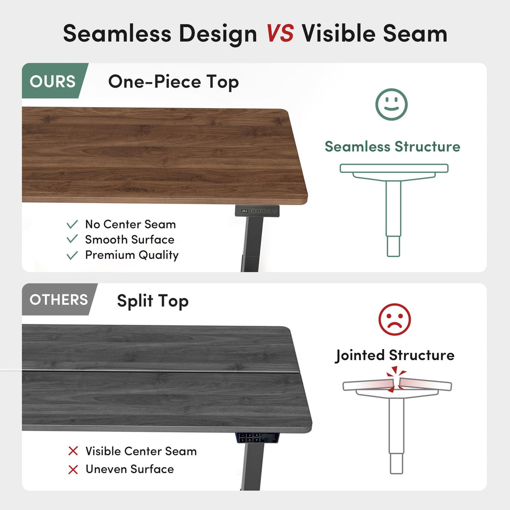 48 x 24 Black Walnut Adjustable Standing Desk O1047