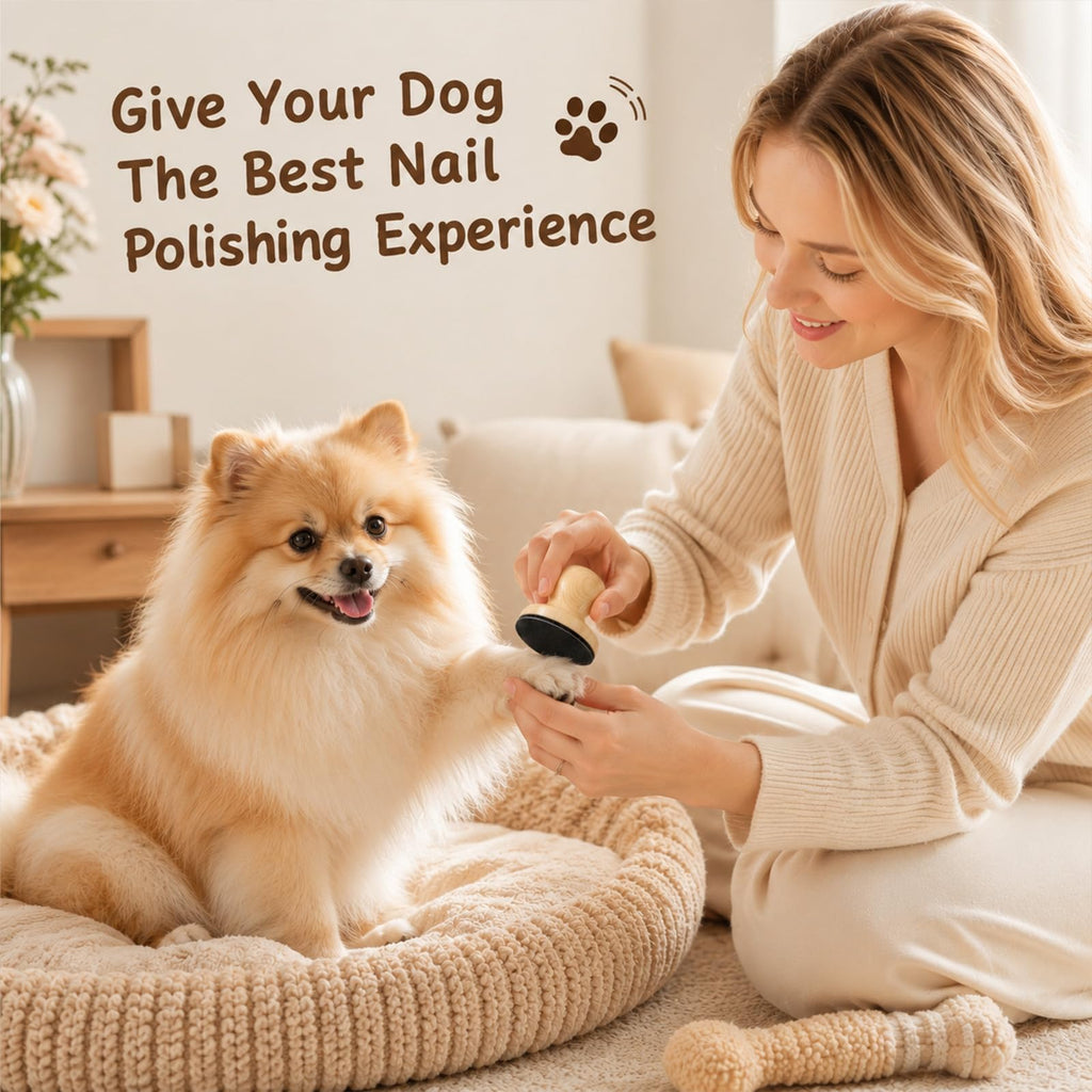 Wooden Dog Nail File Grinder with 4 Sanding Pad R32279