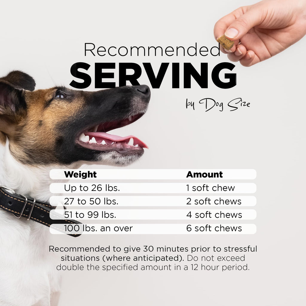 Hemp Calming Chews for Dogs with Chamomile 60 Bacon Treats Q91258