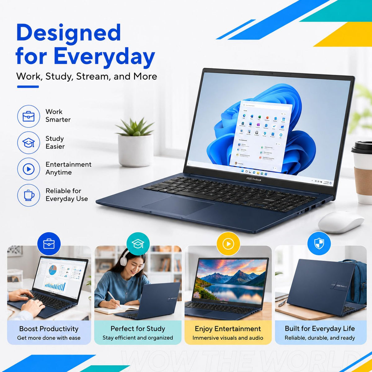 15.6" FHD IPS Laptop, 16GB DDR5 RAM, 256GB SSD, Windows 11 Home Y201