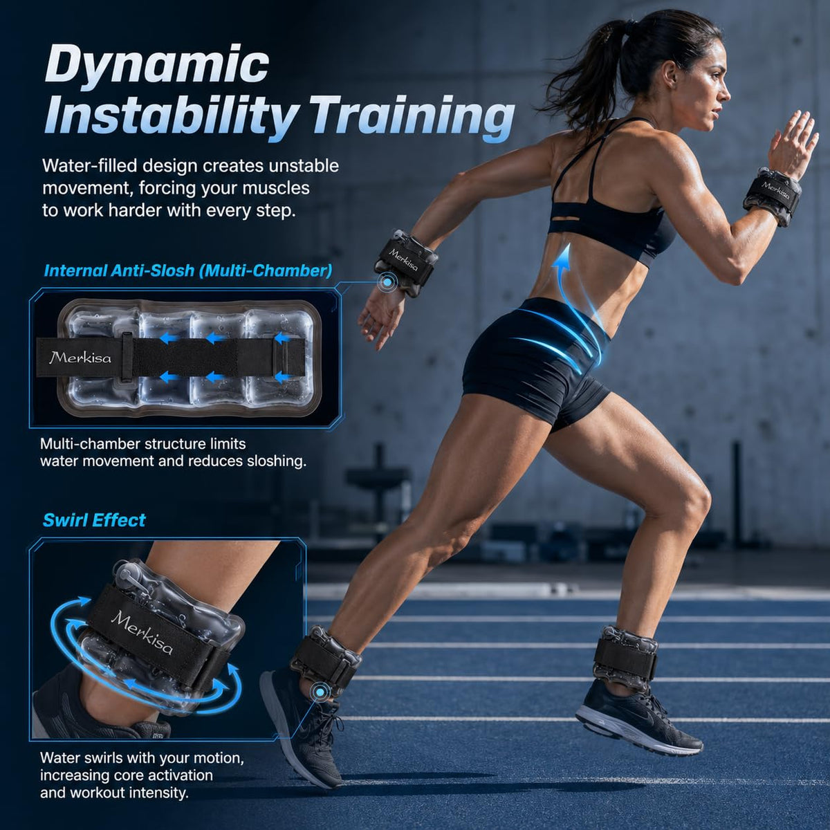 Adjustable Water-Fillable TPU Ankle and Wrist Weights Set C498371