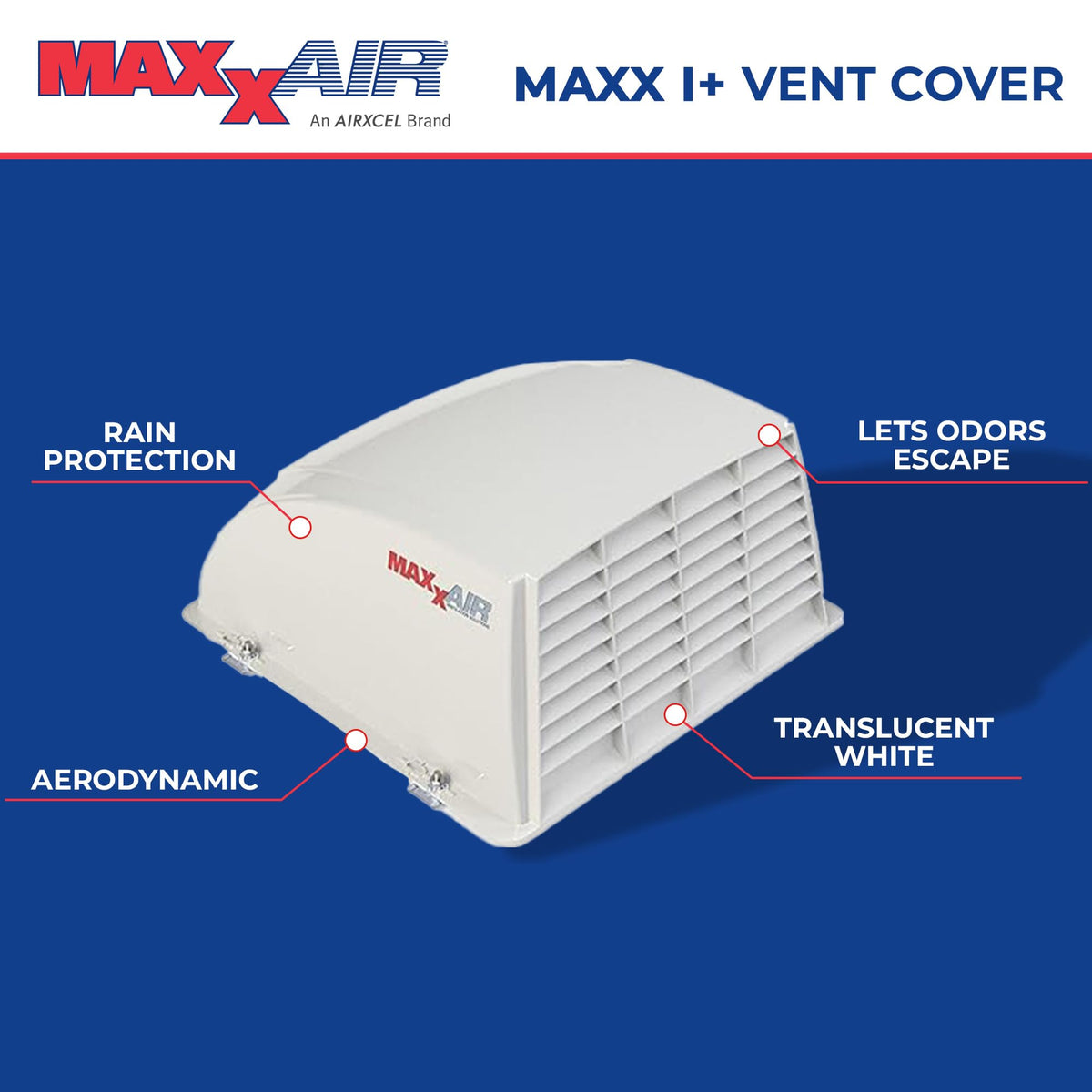 White RV Roof Vent Cover T125081
