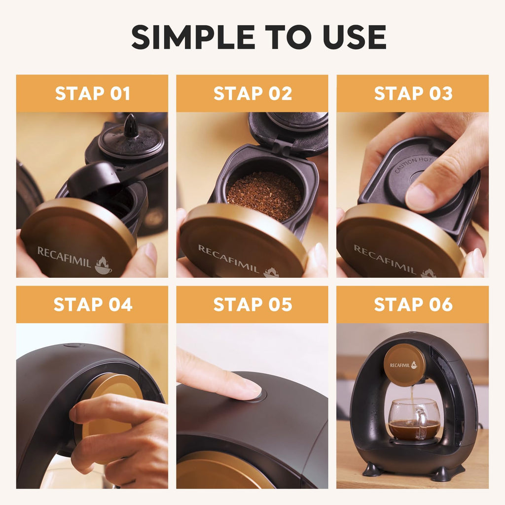 Single Serve Coffee Maker for K Cup Pod and Coffee Grounds, 2 in 1, 4-8 Oz, Black I1652