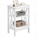 24" Tall 3-Tier Pearl White End Table O18645