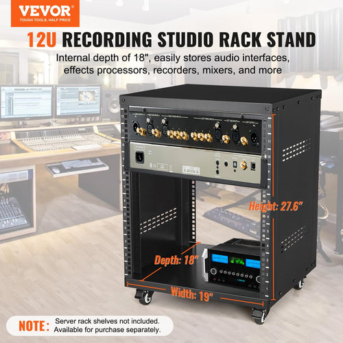 12U AV Rack Stand with Caster Wheels B86321