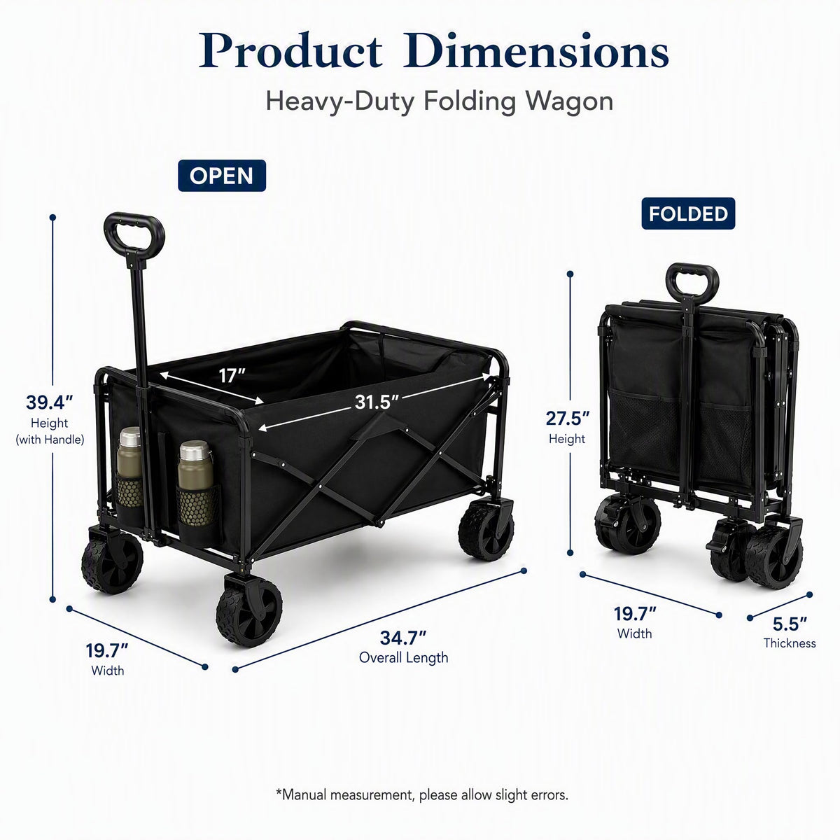 Foldable Wagon Cart with All Terrain Wheels G46698