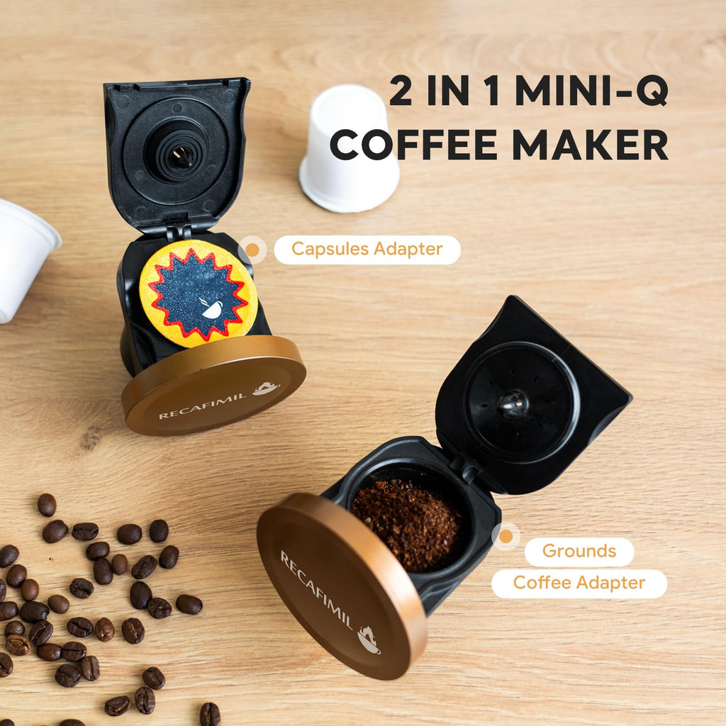 Single Serve Coffee Maker for K Cup Pod and Coffee Grounds, 2 in 1, 4-8 Oz, Black I1652