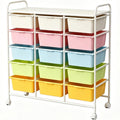 15 Drawer Rolling Storage Cart with Wheels K4533