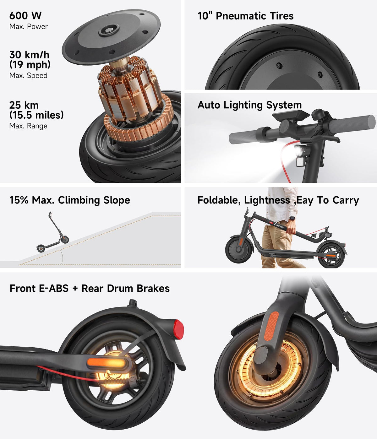 Electric Scooter with Dual Brake Suspension T350