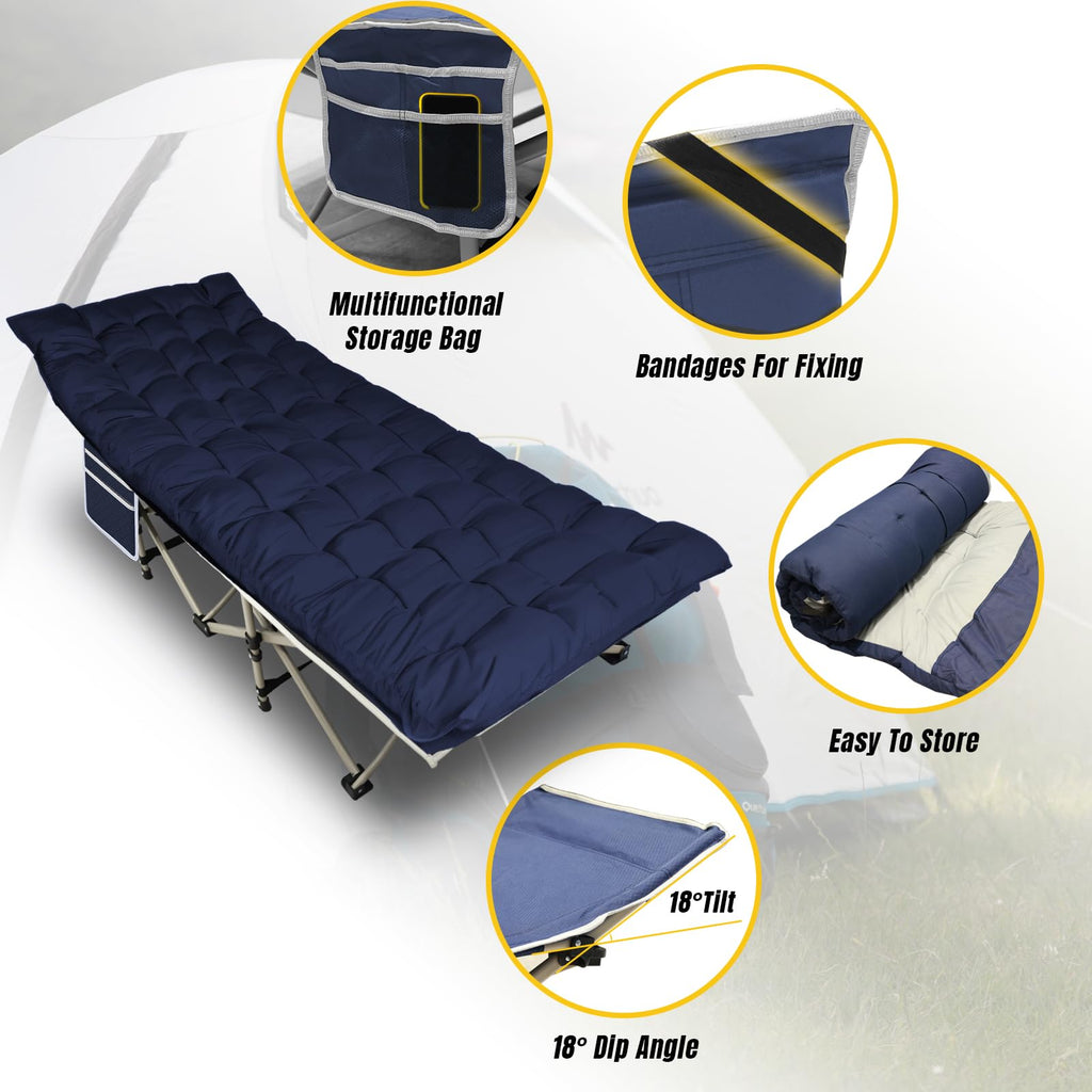 Folding Camping Cot with Removable Mattress and Carry Bag B414868