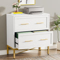 White 2 Drawer Wood File Cabinet Y6577