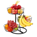 Fruit Basket Bowl with Banana Hanger, 3-Tier Metal Base Q983247