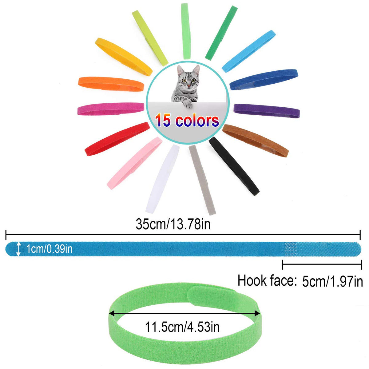 15 Pcs Soft Newborn Pet ID Bands U9952