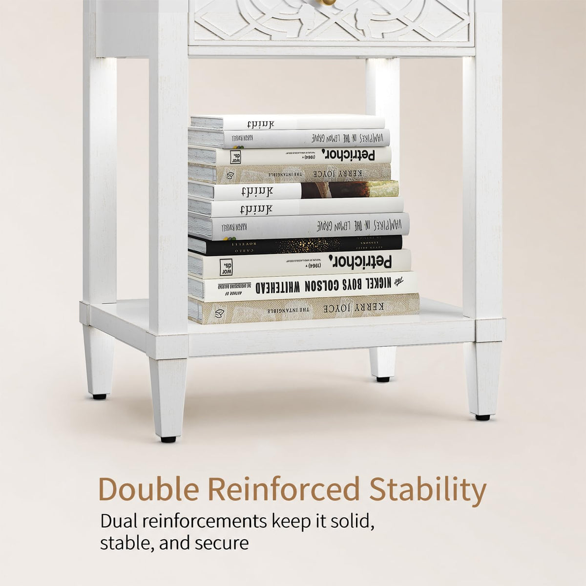 26" Solid Wood Nightstand with Drawers X549256