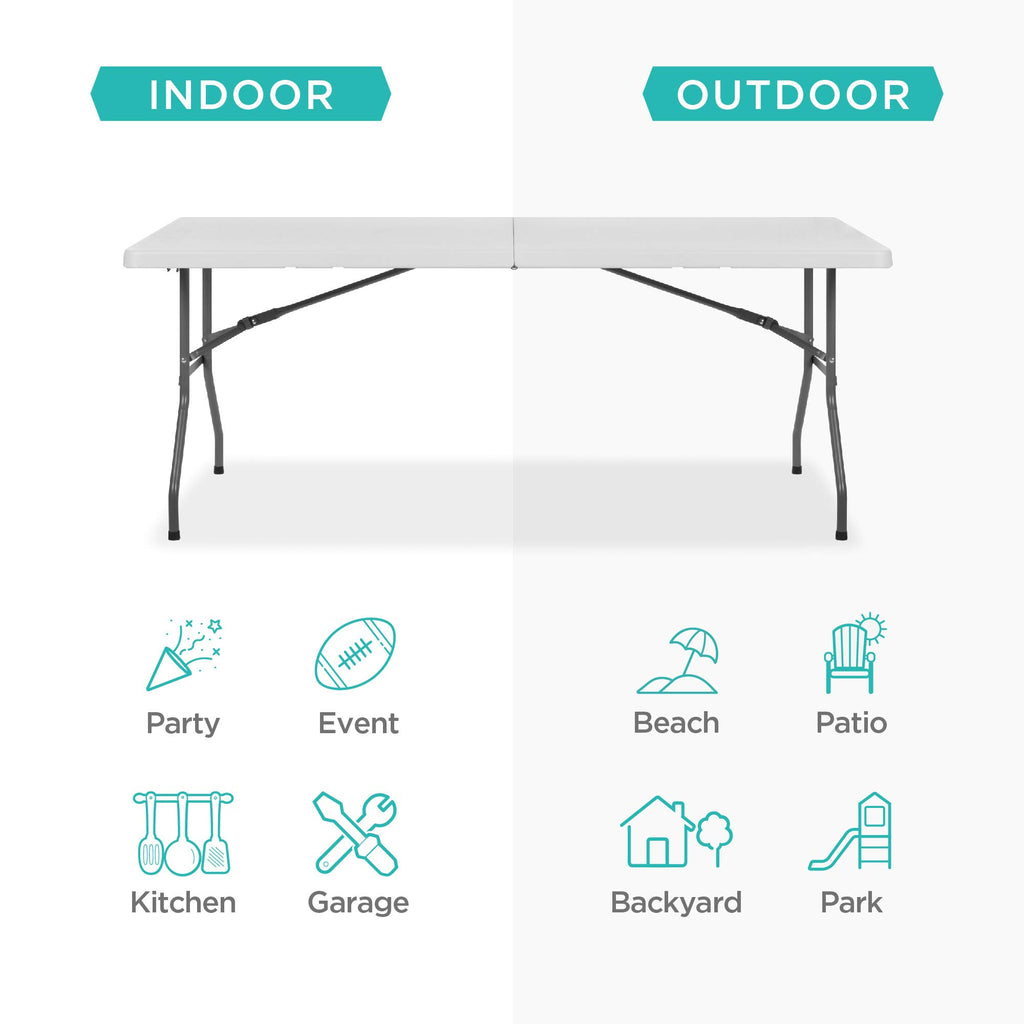 6ft White Plastic Folding Table B871